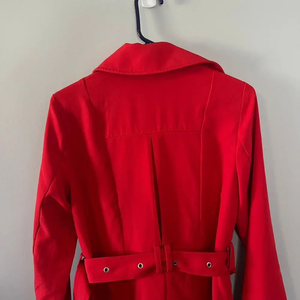 New without tags Walter Baker Freya Red Trench Coat Jacket Size Small - Picture 6 of 16